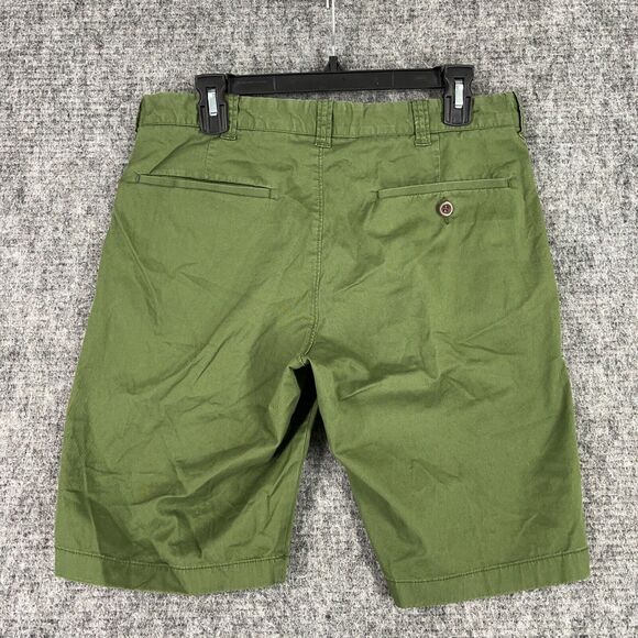 J.Crew Shorts‎ Mens 31 Green Pockets Zip Chino Relaxed Stretch 10.5" - Picture 2 of 6